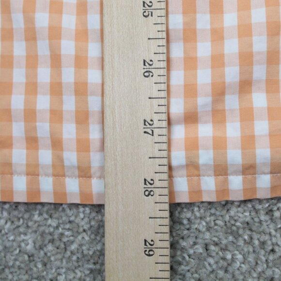 Ralph Lauren Greggor Shirt Mens Medium Orange/White Gingham Cotton S/S Button - Picture 10 of 10
